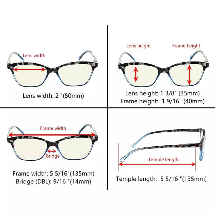 5 Pack Cat-eye Blue Light Filter Readers UVR9111