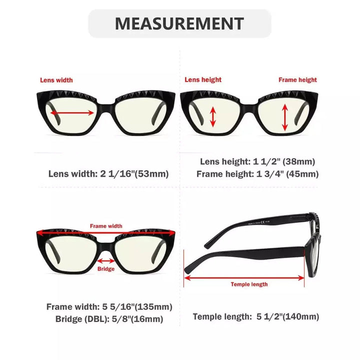 5 Pack Cat-eye Blue Light Filter Reading Glasses UV2133