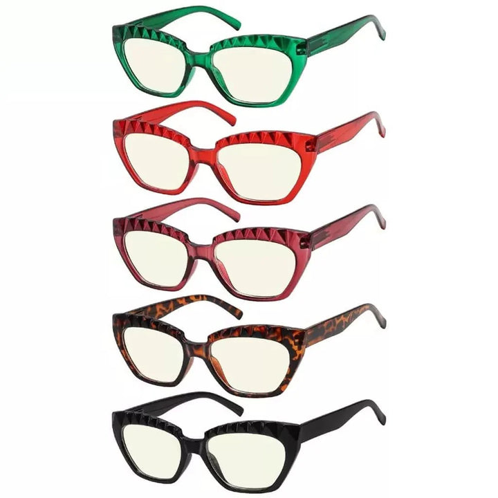 5 Pack Cat-eye Blue Light Filter Reading Glasses UV2133