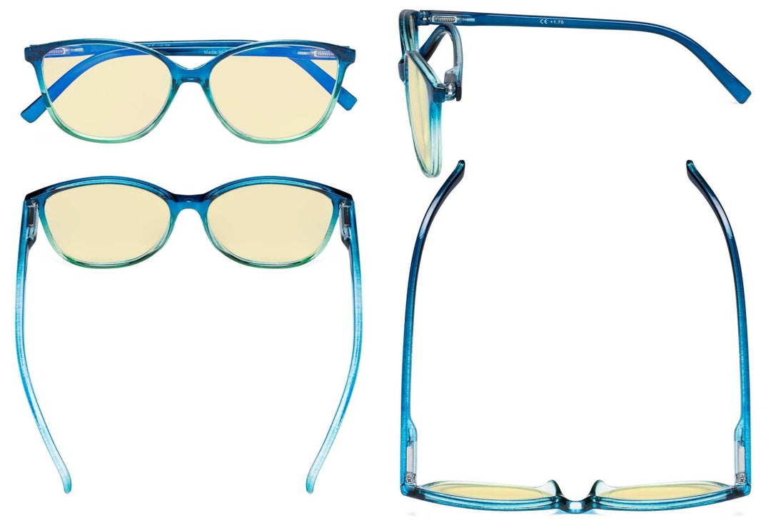 5 Pack Cat-eye Blue Light Blocking Reading Glasses TMFH2