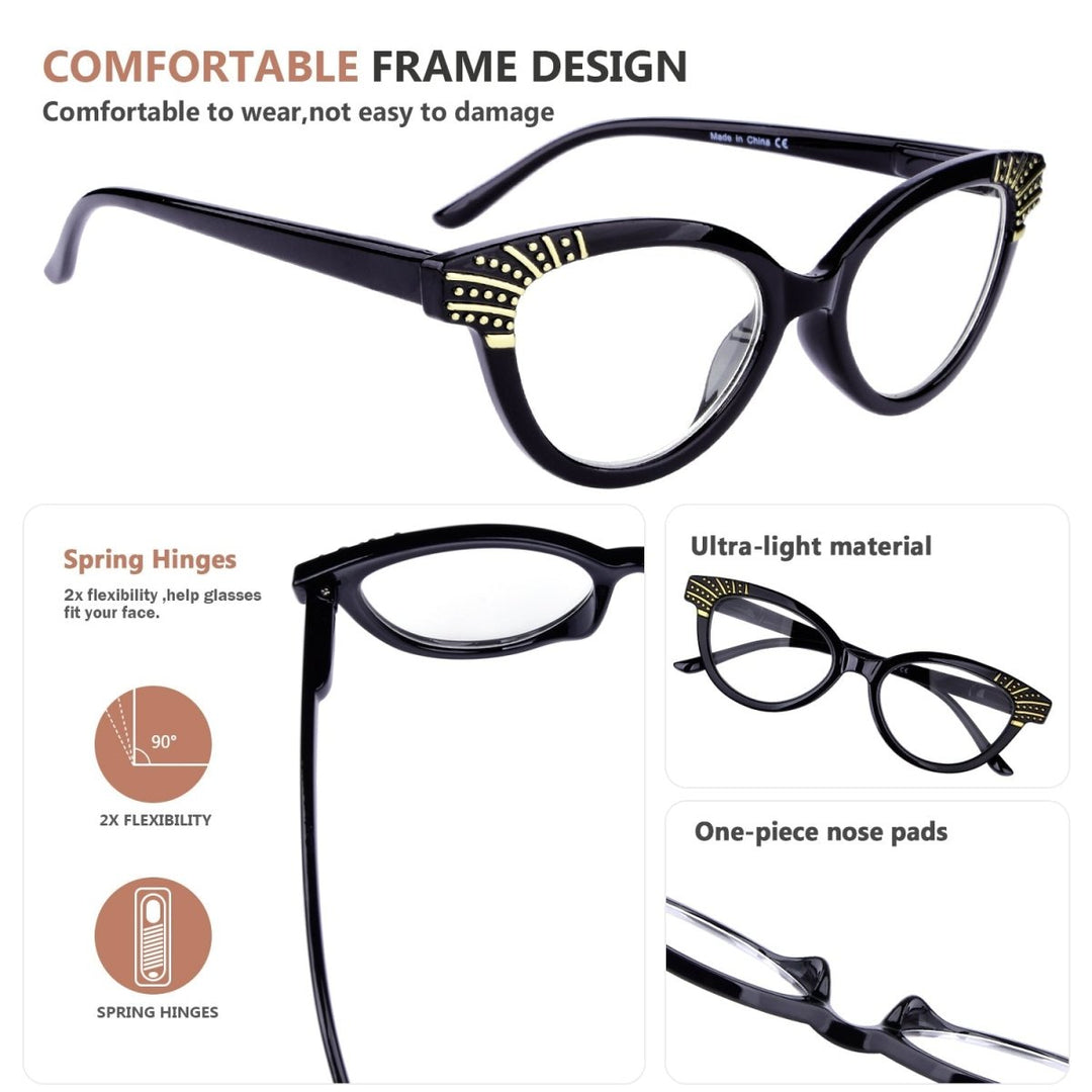5 Pack Cat-eye Reading Glasses Chic Readers R2123