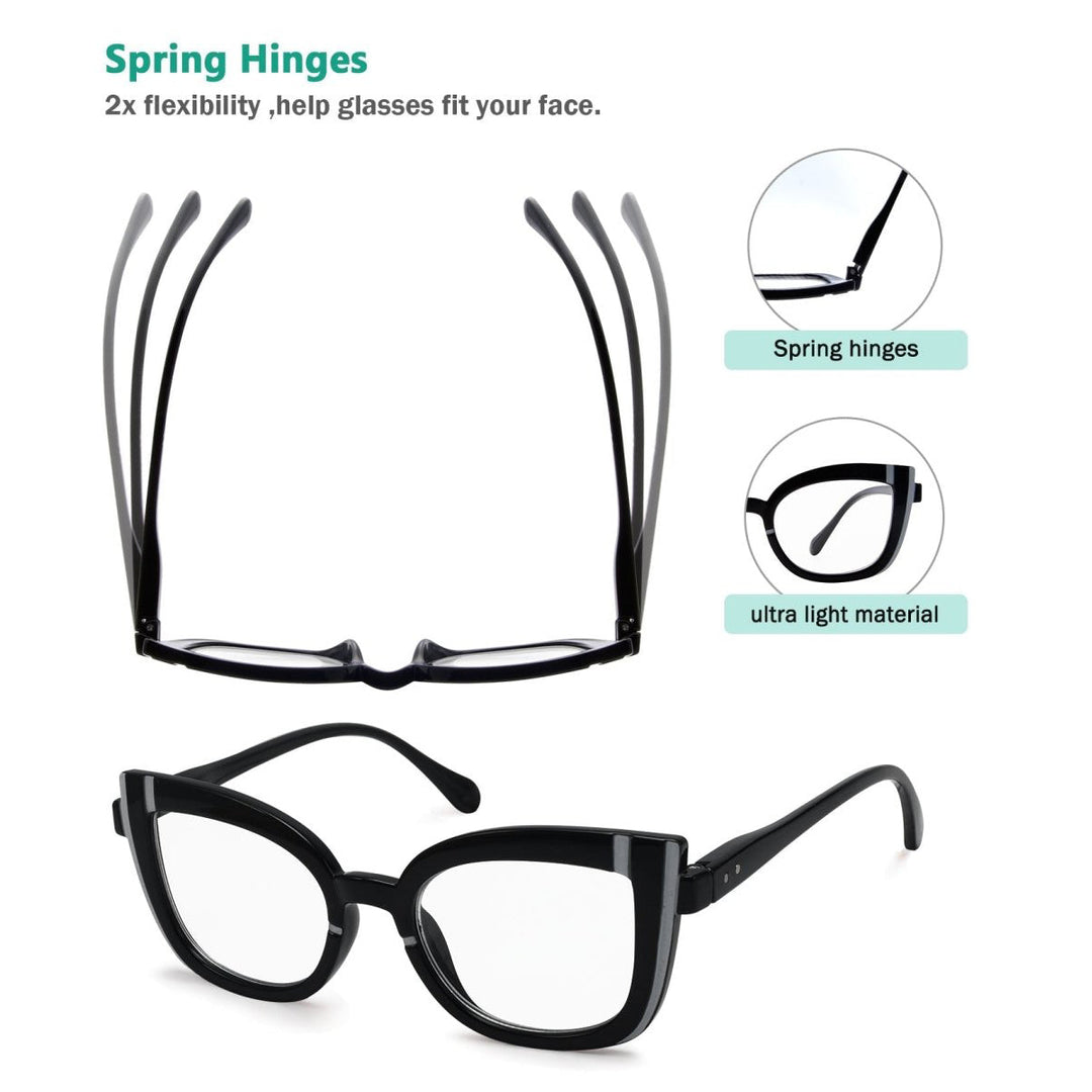 5 Pack Cat Eye Reading Glasses Cute Readers R2117