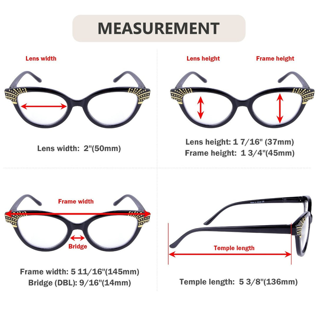 5 Pack Cat-eye Reading Glasses Chic Readers R2123