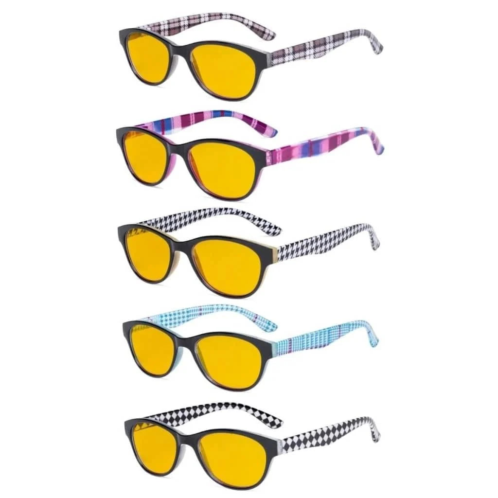 5 Pack Chic Blue Light Blocking Reading Glasses HP074