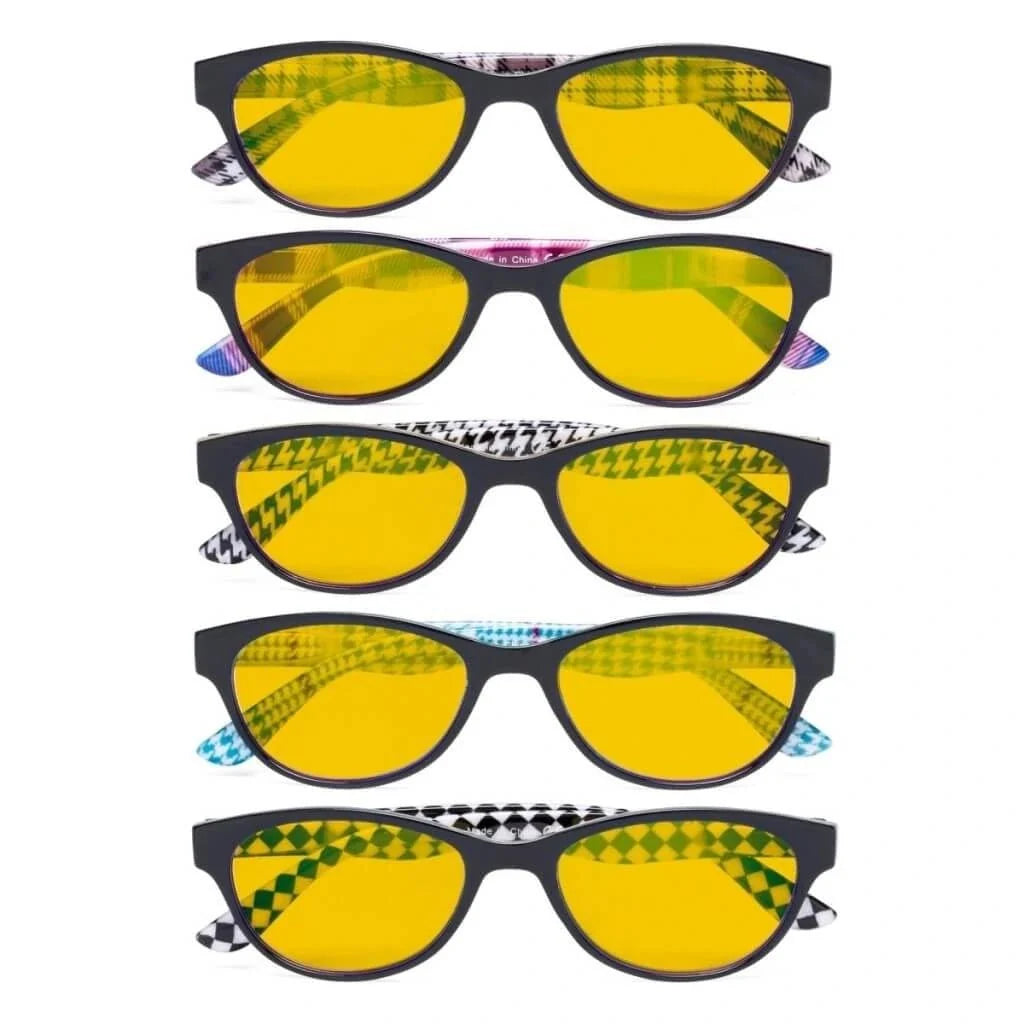5 Pack Chic Blue Light Blocking Reading Glasses HP074