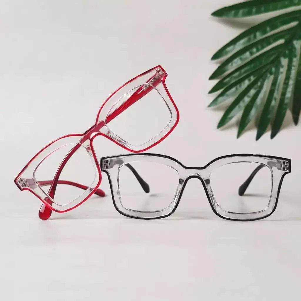 5 Pack Chic Double Color Reading Glasses Square Readers R2105