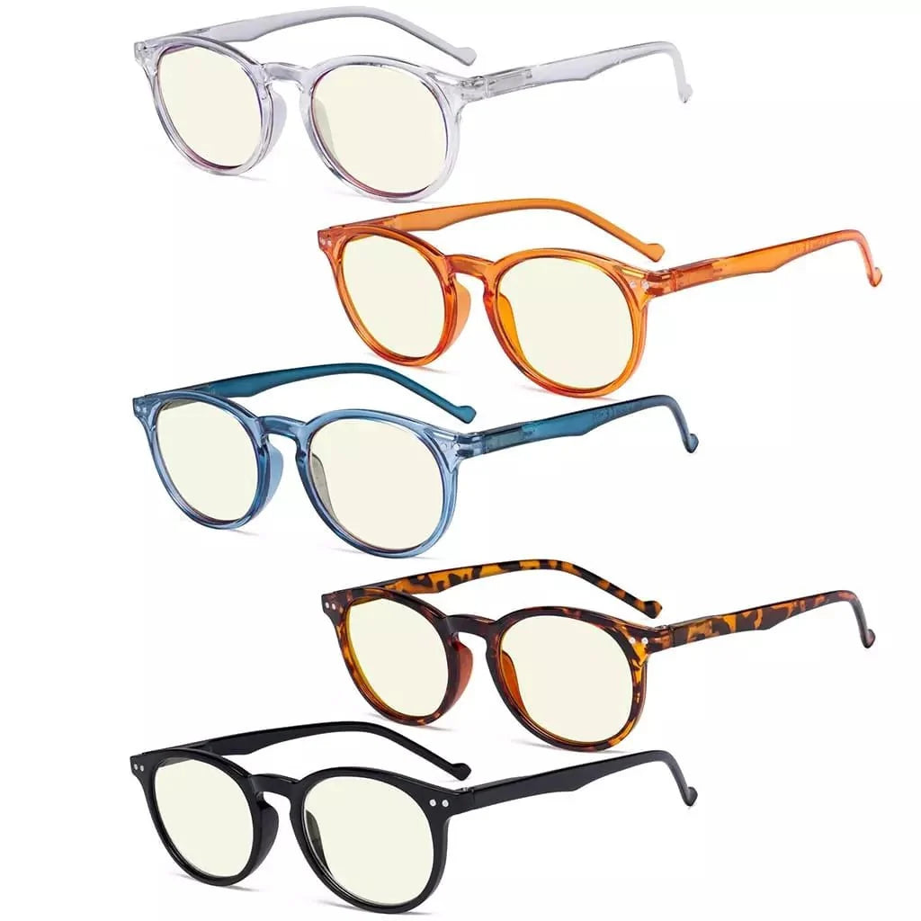 5 Pack Chic Oval Blue Light Filter Reading Glasses UVR071