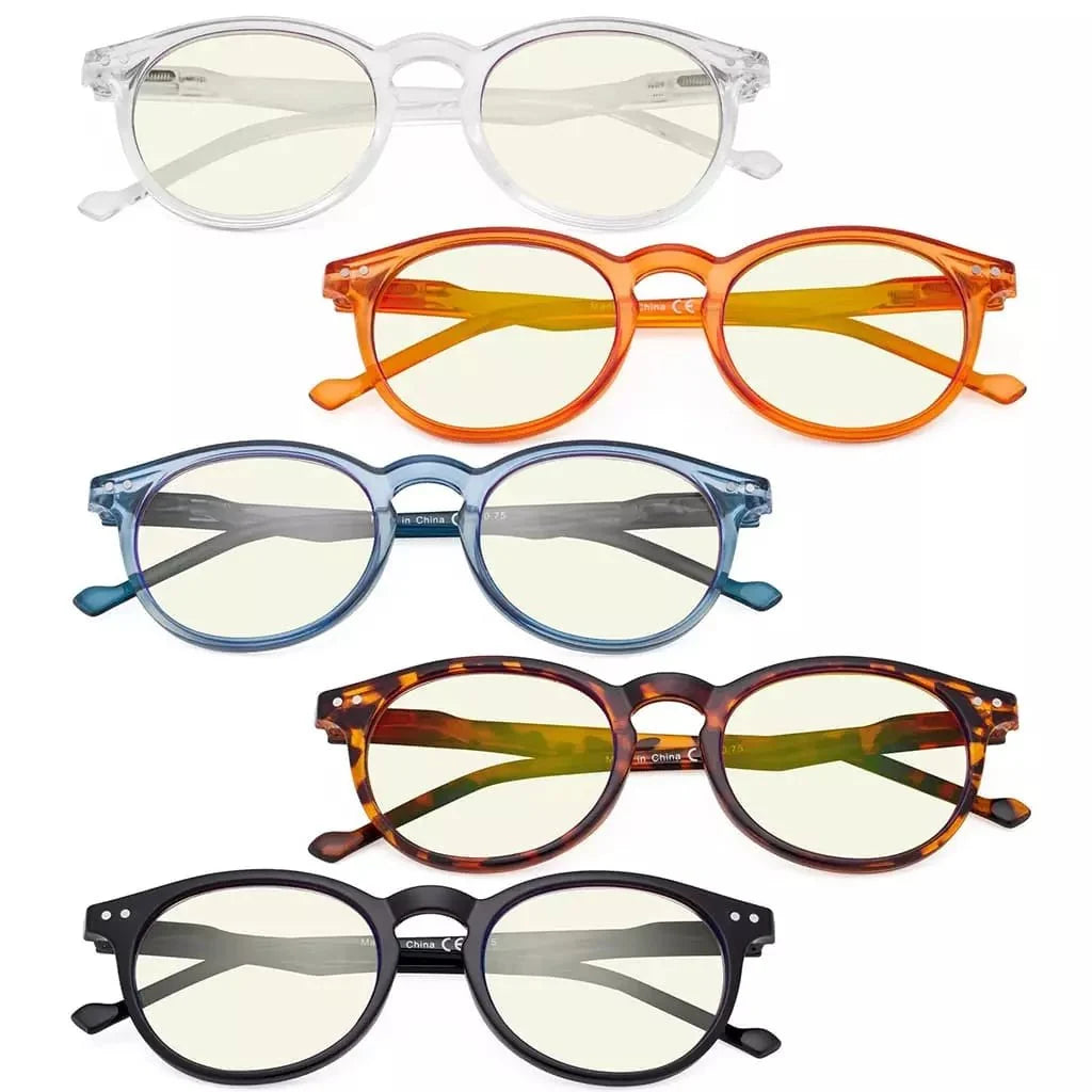 5 Pack Chic Oval Blue Light Filter Reading Glasses UVR071