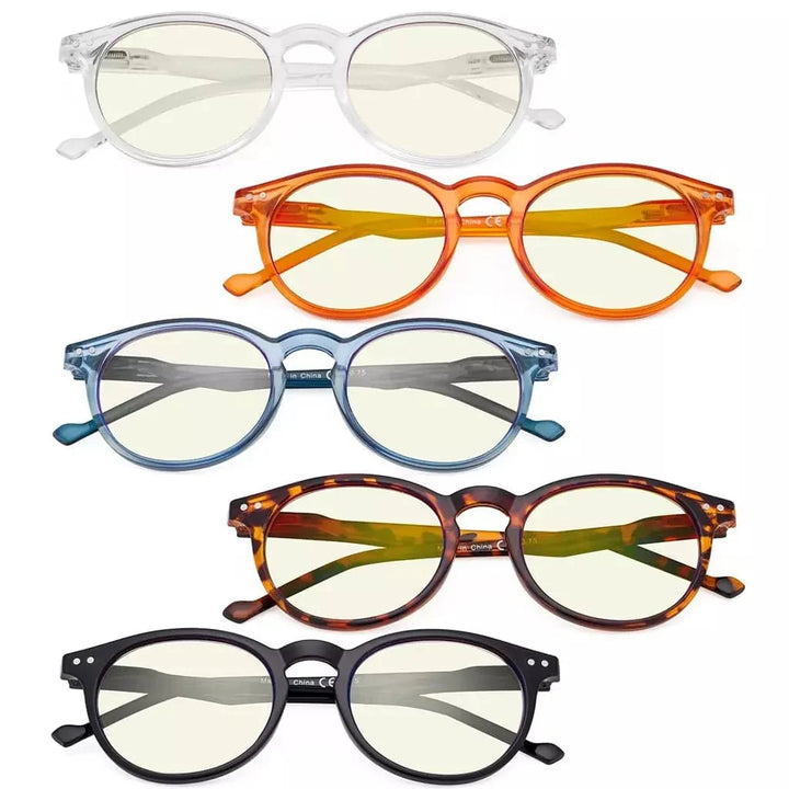 5 Pack Chic Oval Blue Light Filter Reading Glasses UVR071