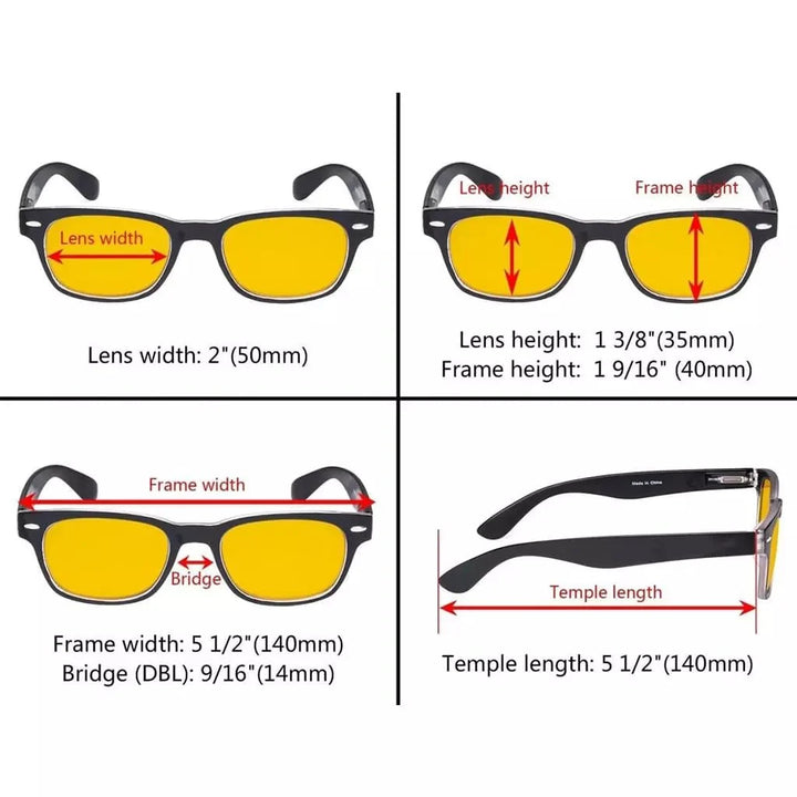 5 Pack Classic Blue Light Blocking Reading Glasses HPFH4