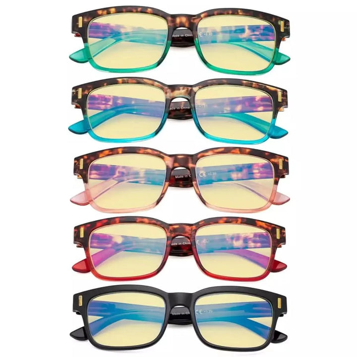 5 Pack Classic Blue Light Blocking Reading Glasses TMCG1802