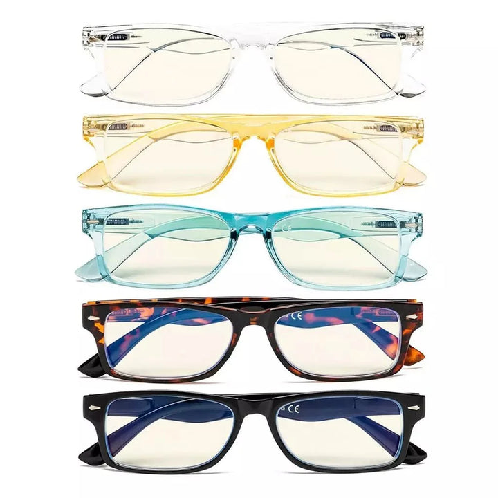5 Pack Classic Blue Light Filter Reading Glasses UVR066