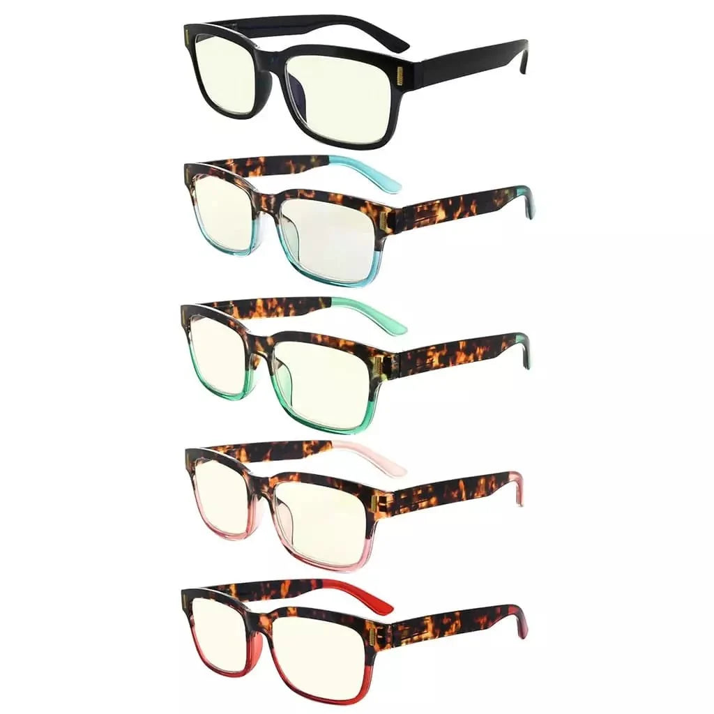 5 Pack Classic Blue Light Filter Reading Glasses UVRT1802