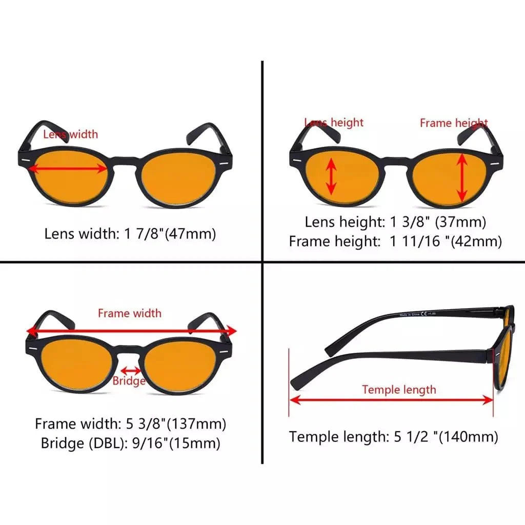 5 Pack Classic Oval Blue Light Blocking Reading Glasses DS091