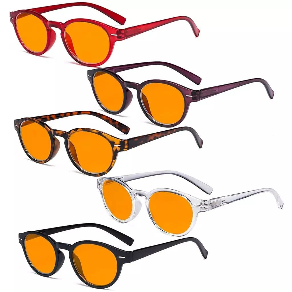 5 Pack Classic Oval Blue Light Blocking Reading Glasses DS091