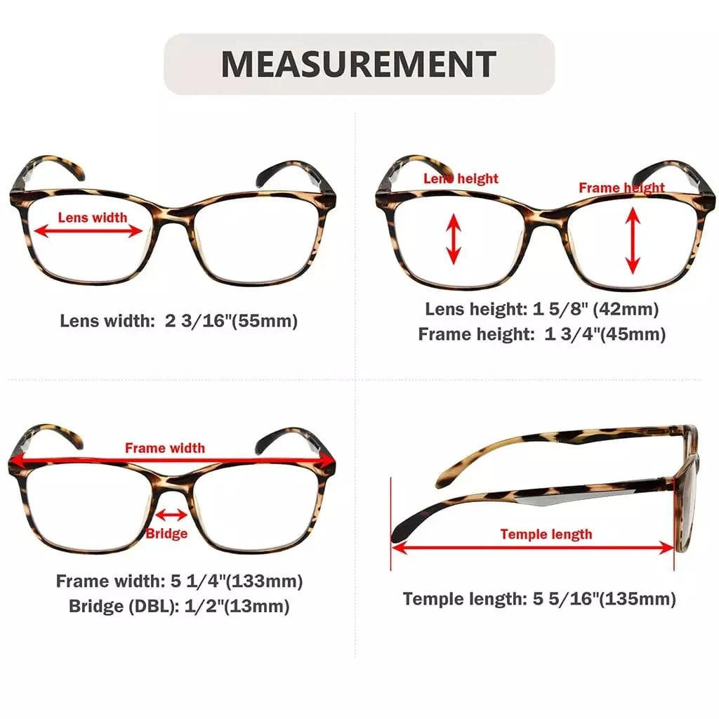 5 Pack Classic Rectangle Reading Glasses R9113