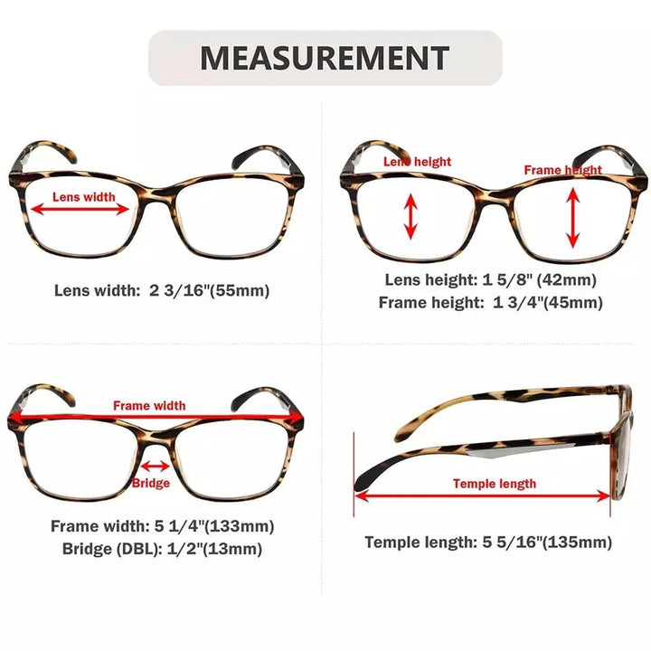 5 Pack Classic Rectangle Reading Glasses R9113