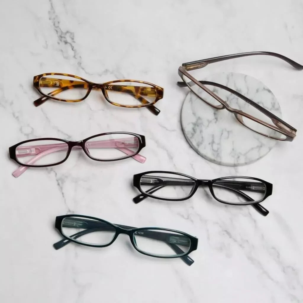 5 Pack Classic Small Reading Glasses Narrow Lens R9104K
