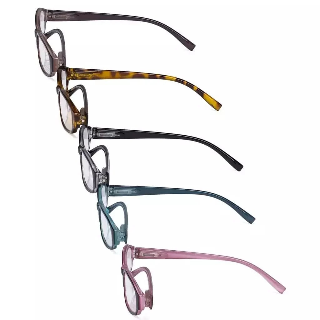 5 Pack Classic Small Reading Glasses Narrow Lens R9104K
