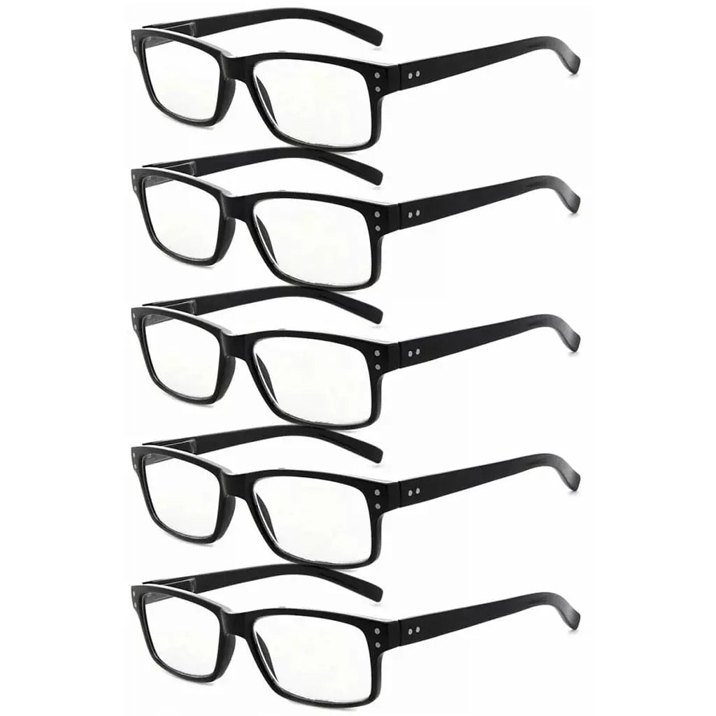 5 Pack Classic Trendy Reading Glasses Vintage Readers R032