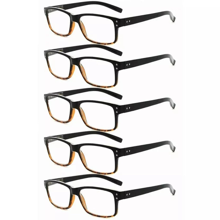 5 Pack Classic Trendy Reading Glasses Vintage Readers R032
