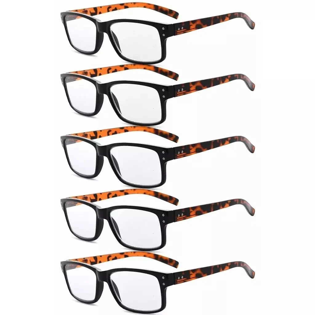 5 Pack Classic Trendy Reading Glasses Vintage Readers R032