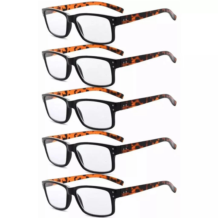 5 Pack Classic Trendy Reading Glasses Vintage Readers R032