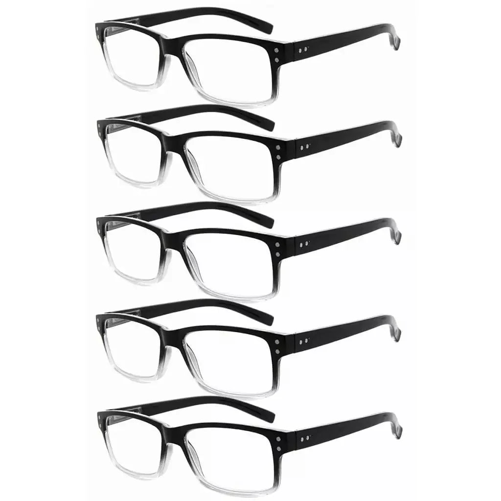 5 Pack Classic Trendy Reading Glasses Vintage Readers R032