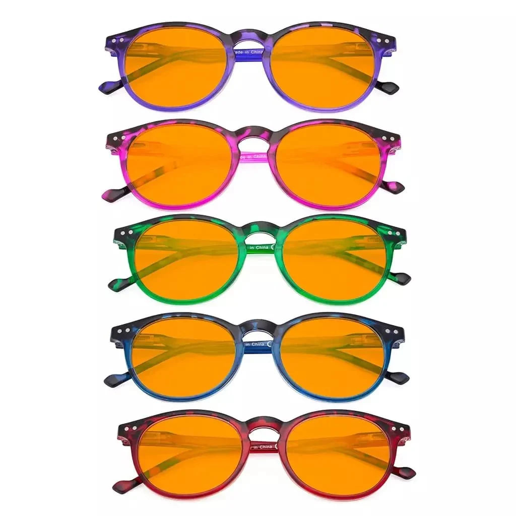 5 Pack Colorful Oval Blue Light Blocking Reading Glasses DS071F