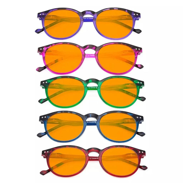 5 Pack Colorful Oval Blue Light Blocking Reading Glasses DS071F