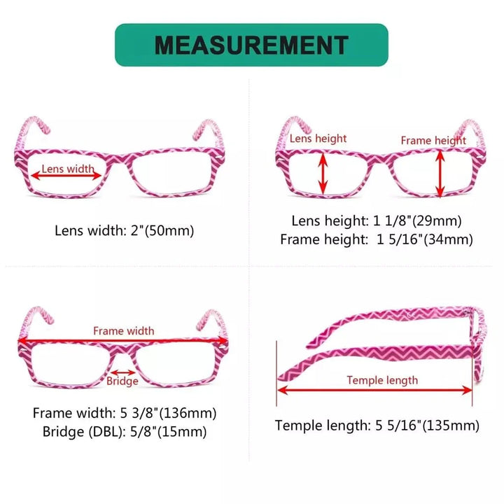 5 Pack Colorful Patterned Reading Glasses Fashionable Readers R066