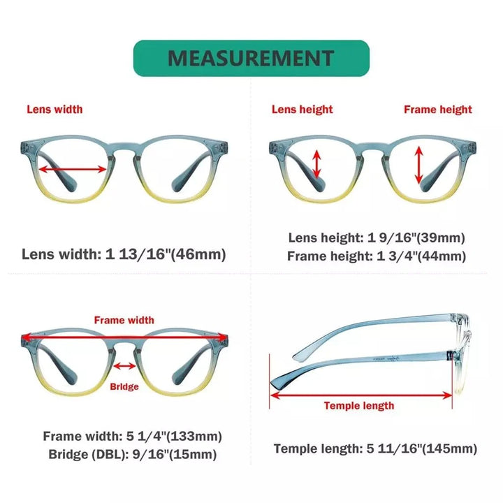 5 Pack Fashionable Two Tone Reading Glasses Colorful Readers R144