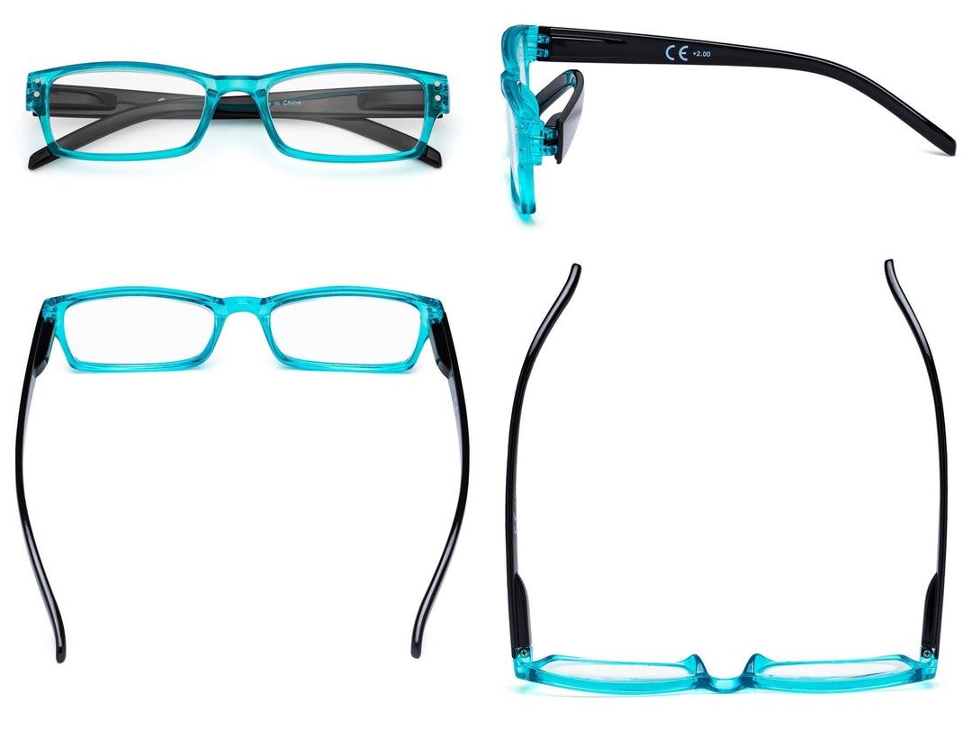 5 Pack Rectangle Reading Glasses R012N