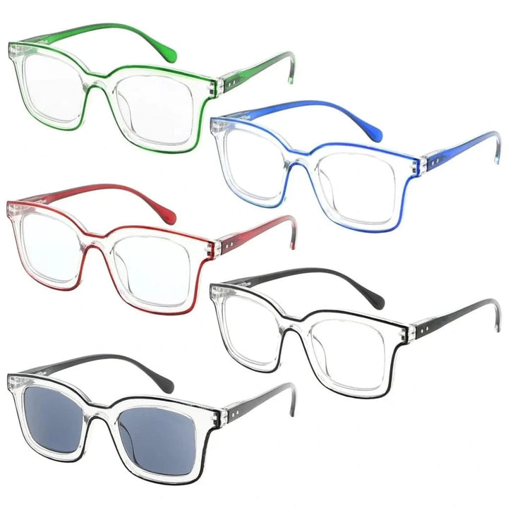 5 Pack Double Color Reading Glasses R2105