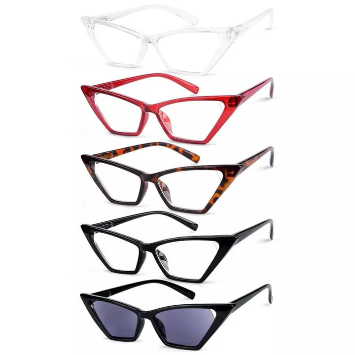 5 Pack Fancy Cat Eye Reading Glasses Fashionable Readers R2131