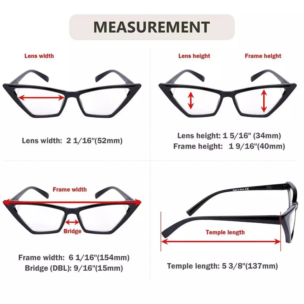 5 Pack Fancy Cat Eye Reading Glasses Fashionable Readers R2131