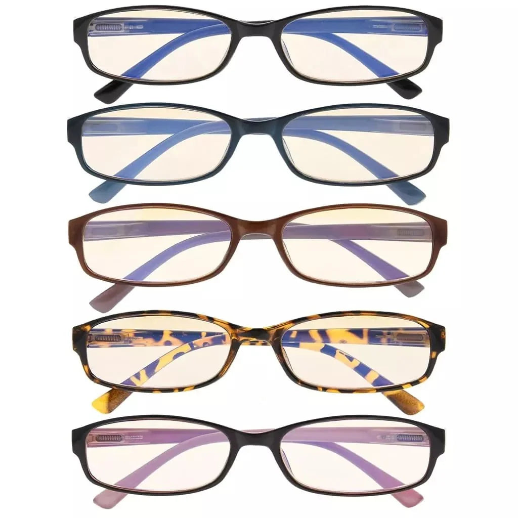 5 Pack Fashion Blue Light Filter Reading Glasses CG908K