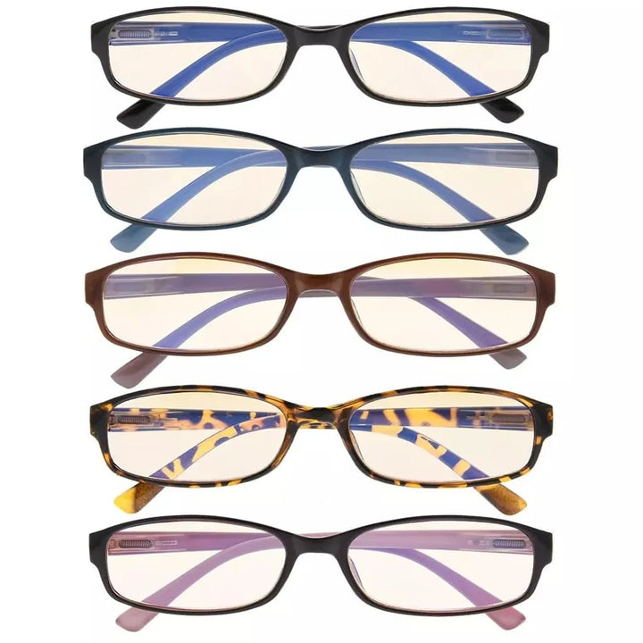 5 Pack Fashion Blue Light Filter Reading Glasses CG908K