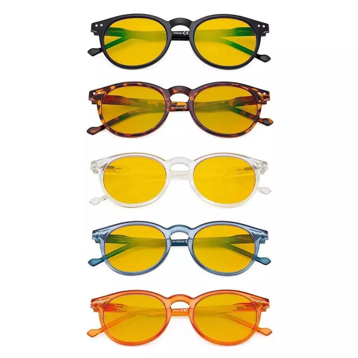 5 Pack Fashion Oval Blue Light Blocking  Reading Glasses HP071