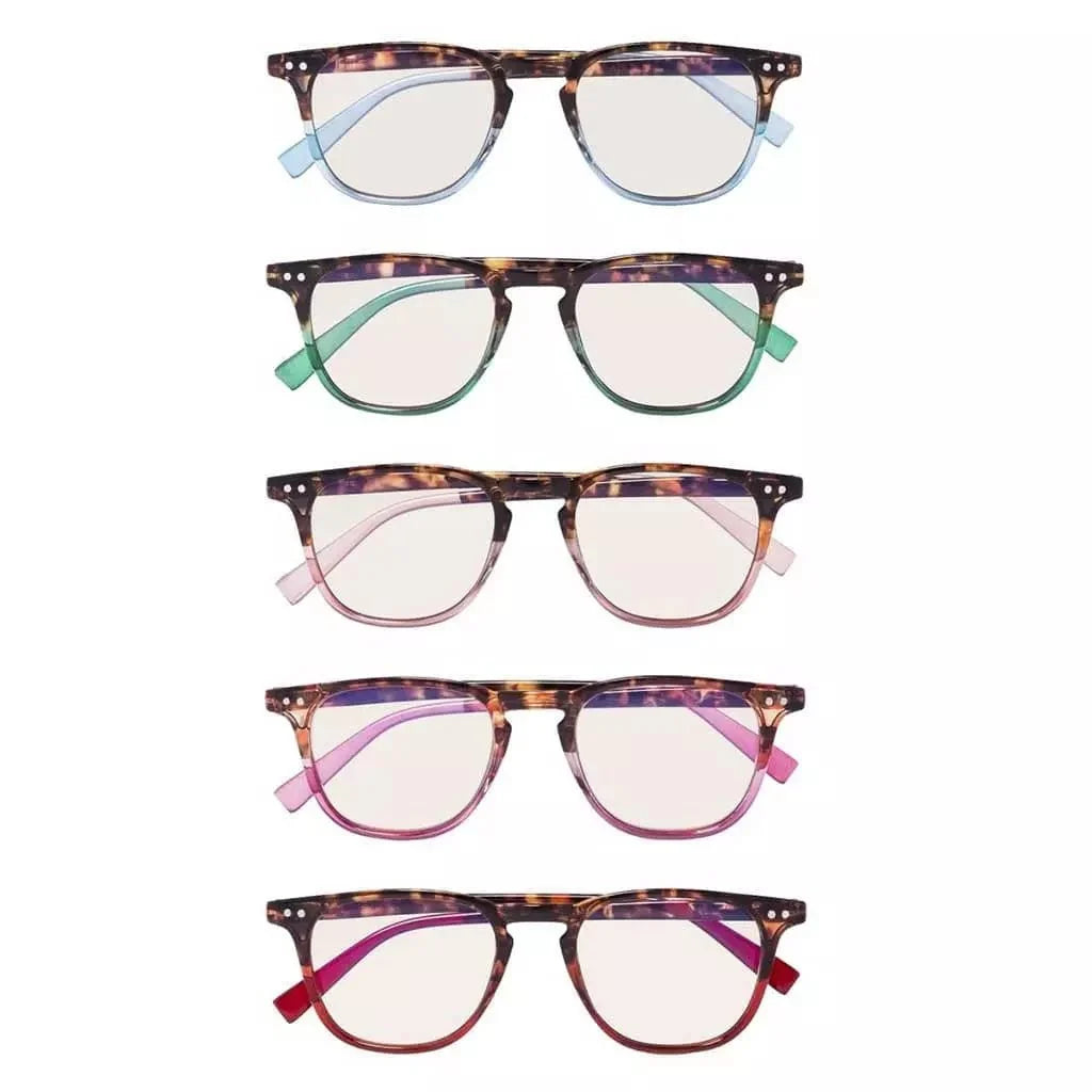 5 Pack Fashion Oval Blue Light Filter Reading Glasses CG179