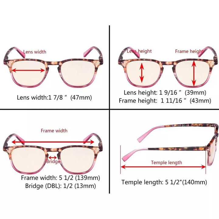 5 Pack Fashion Oval Blue Light Filter Reading Glasses CG179