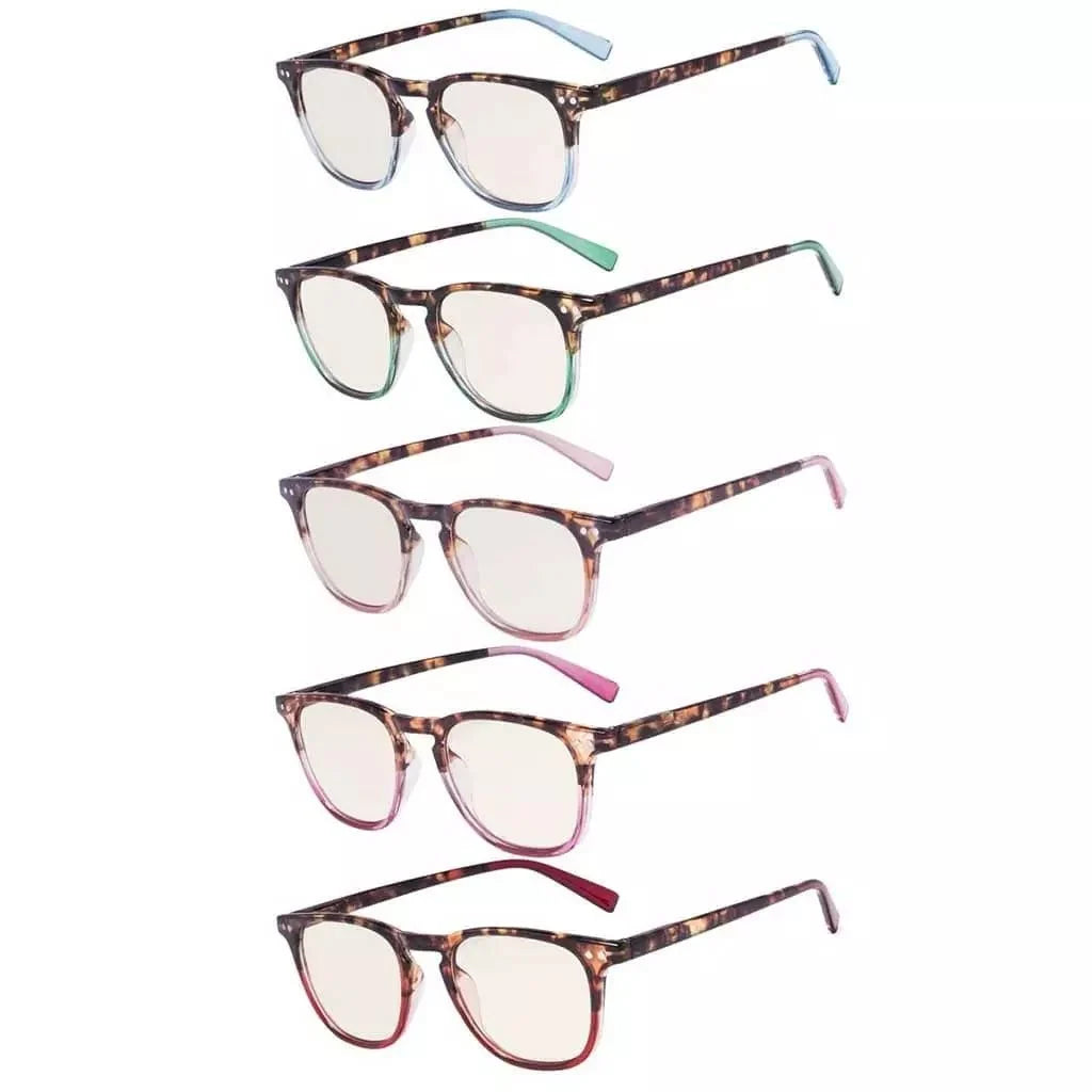 5 Pack Fashion Oval Blue Light Filter Reading Glasses CG179
