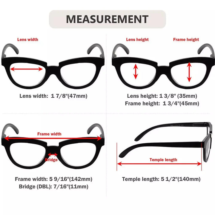 5 Pack Fashionable Cat-eye Reading Glasses R2102