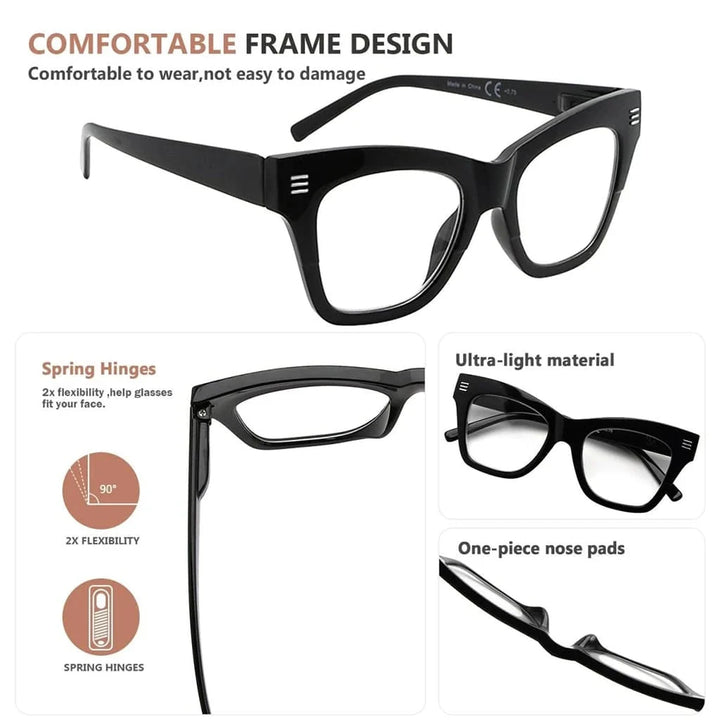 5 Pack Fashionable Reading Glasses Stylish Readers R2111