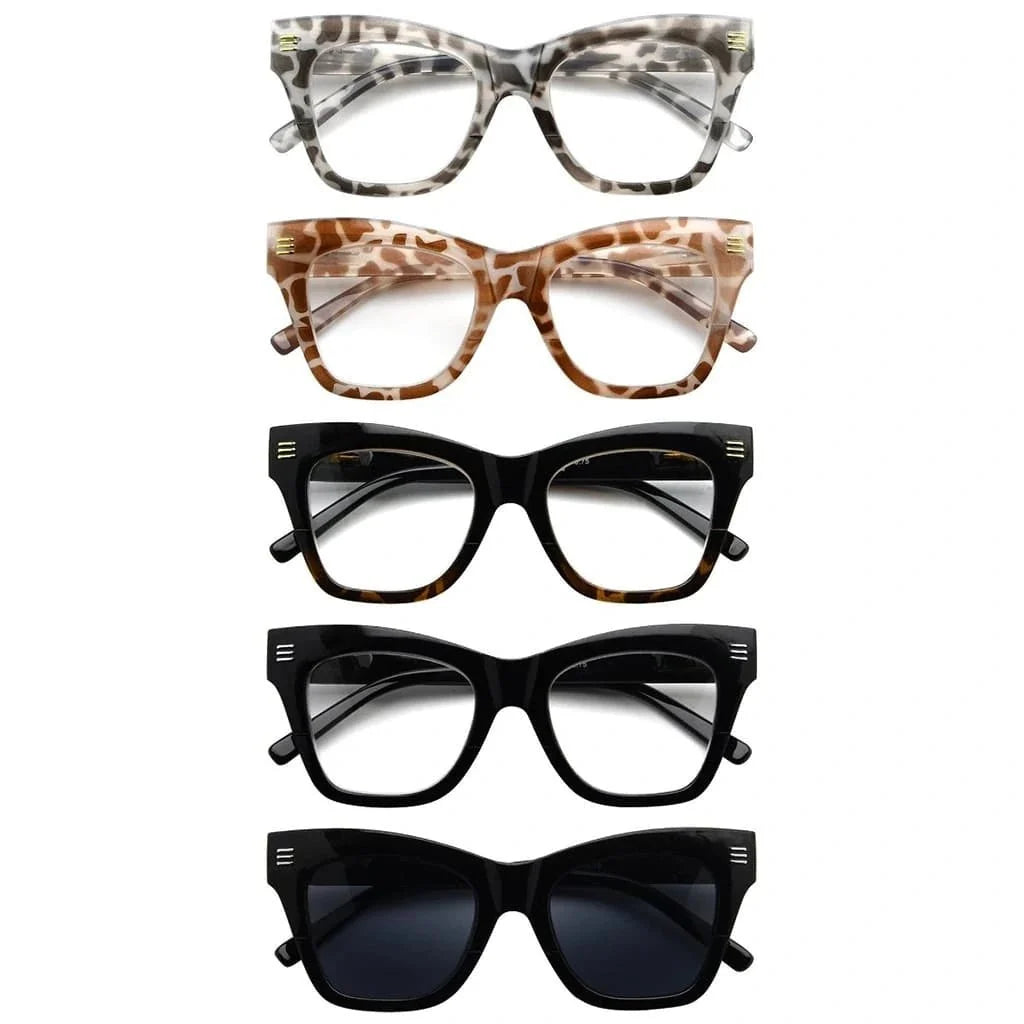 5 Pack Fashionable Reading Glasses Stylish Readers R2111
