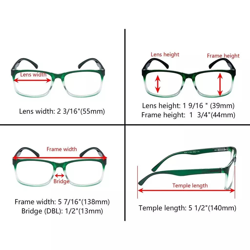 5 Pack Fashionable Reading Glasses Stylish Readers RT1805