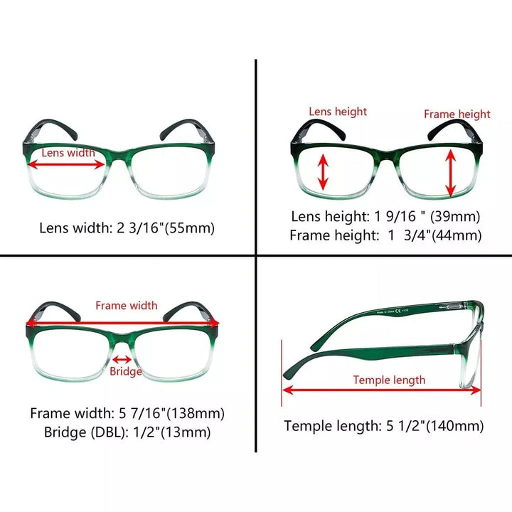 5 Pack Fashionable Reading Glasses Stylish Readers RT1805