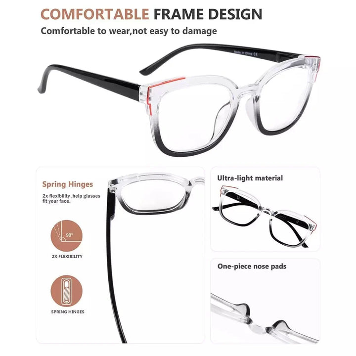 5 Pack Fashionable Reading Glasses Two Tone Eyeglasses R2114