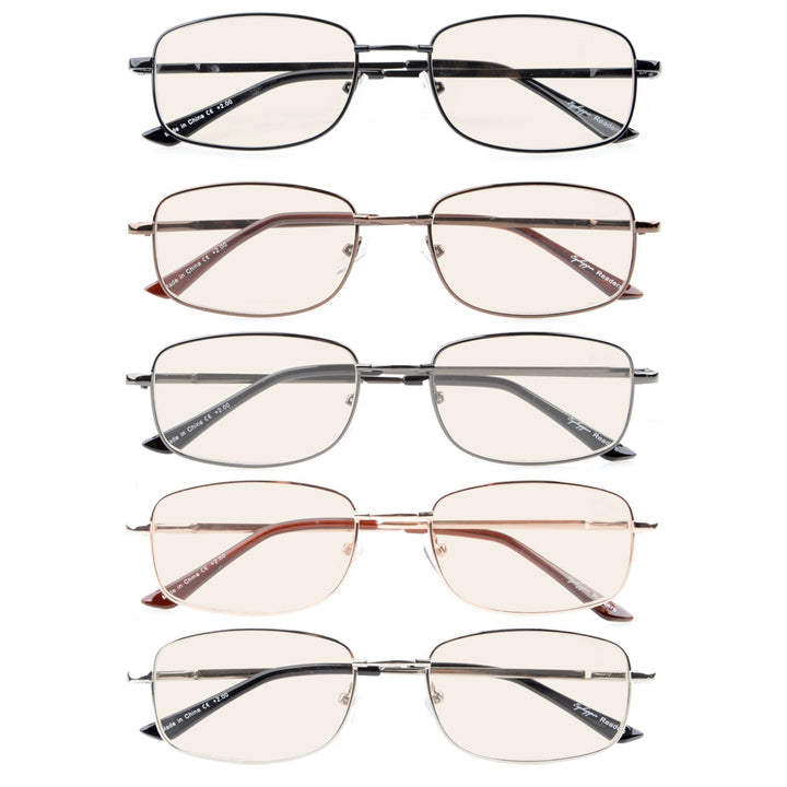 5 Pack Flex Titanium Blue Light Filter Readers UVR1644
