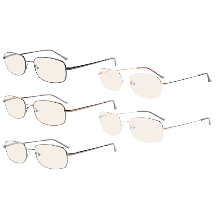 5 Pack Flex Titanium Blue Light Filter Readers UVR1644